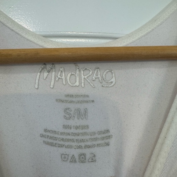 Madrag White Long Sleeve Bodysuit Size Small/Medium - Picture 4 of 5